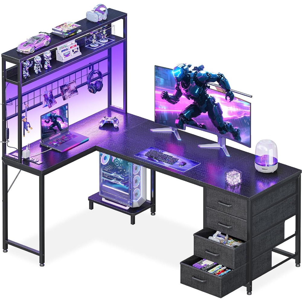 Gaming Desk With Hutch - AODK Escritorio para juegos en forma