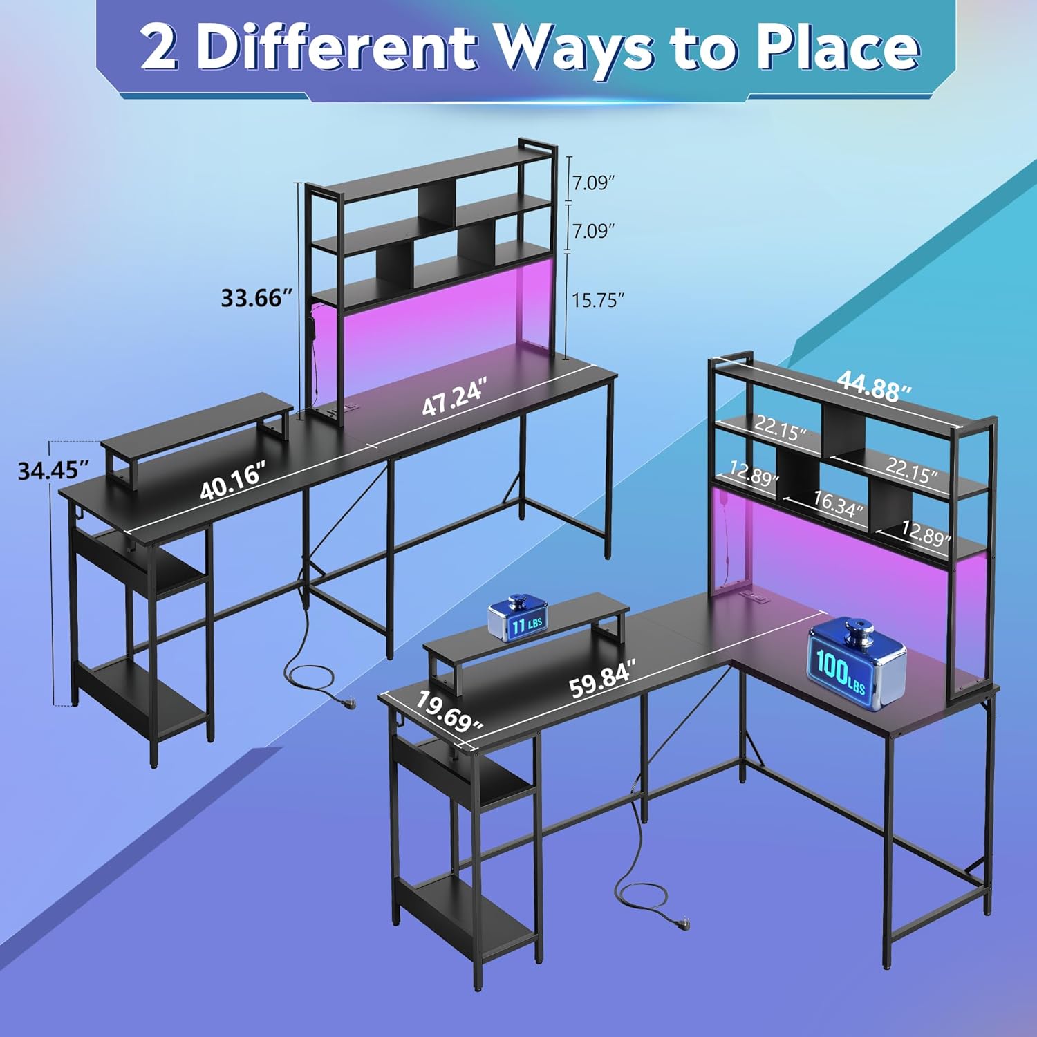 Escritorio para juegos en form - Gaming Desk With Hutch reseña y precio