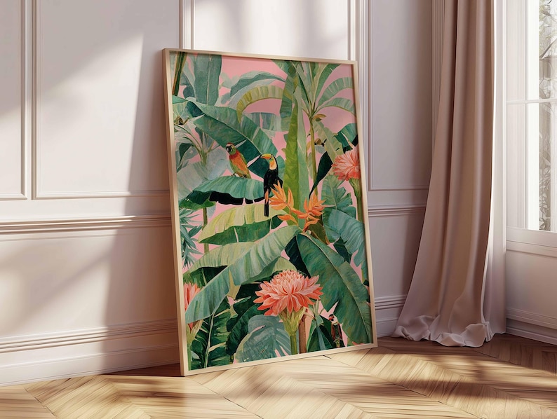 Póster de lienzo tropical retr - Office Furniture Used reseña y precio