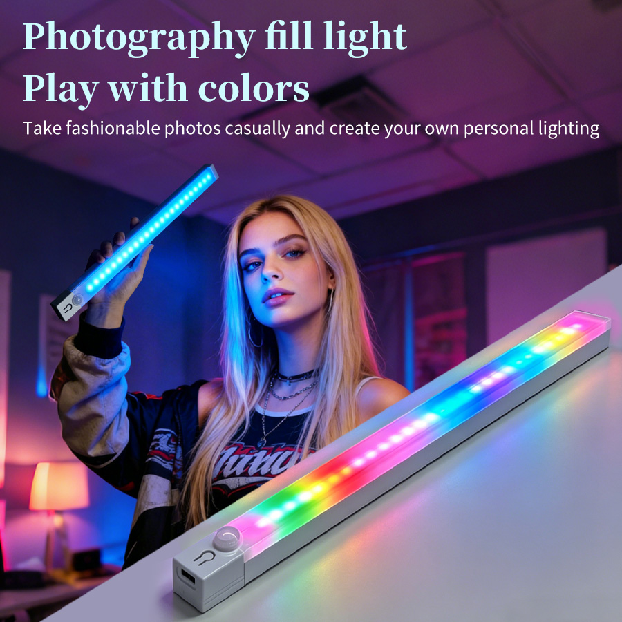 Luz LED RGB recargable para es - Gaming Desk With Hutch reseña y precio