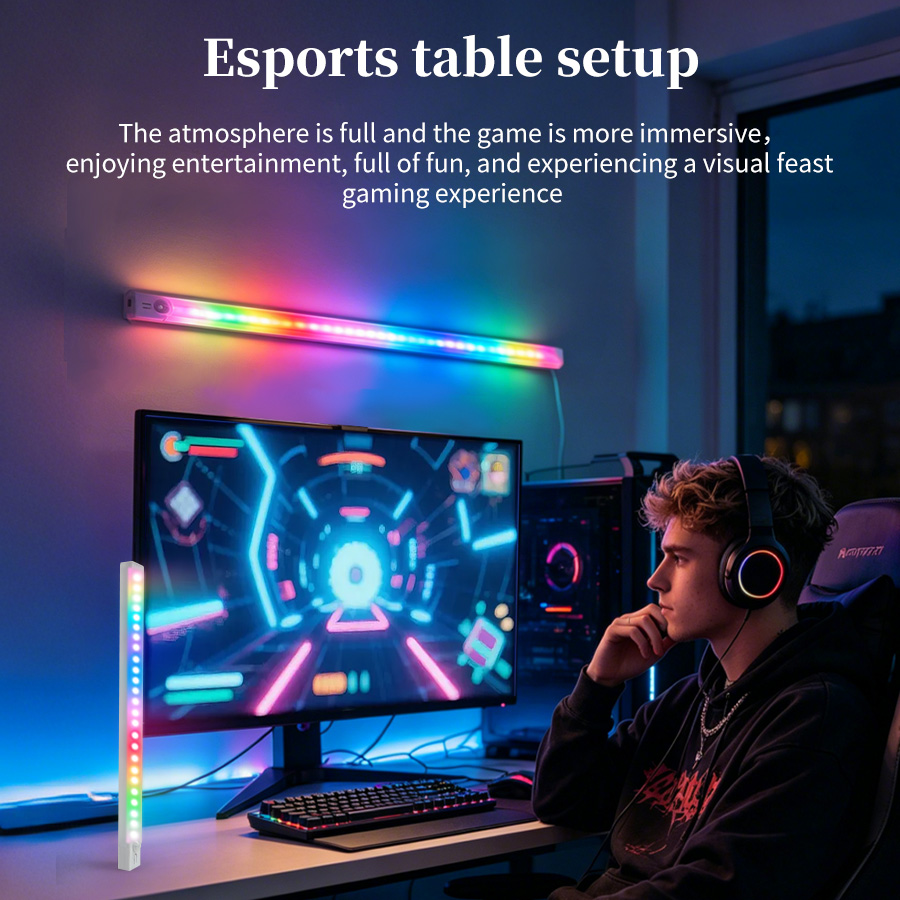 Luz LED RGB recargable para es - Gaming Desk With Hutch reseña y precio