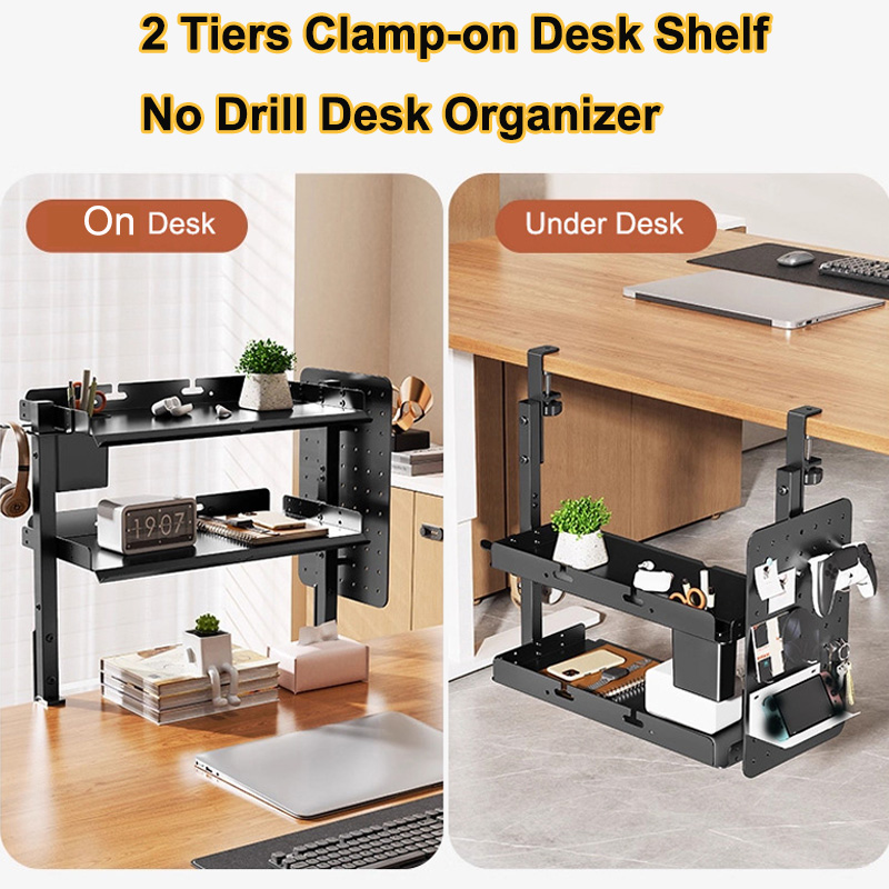Estante de 2 niveles de 14 pul - Gaming Desk With Hutch reseña y precio