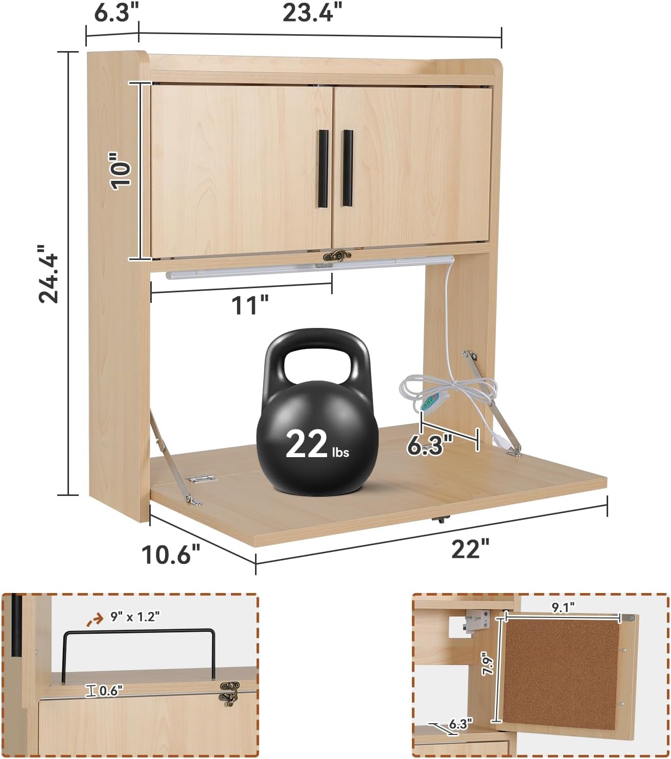 Escritorio Plegable de Pared A - Wall Mounted Desk Fold reseña y precio