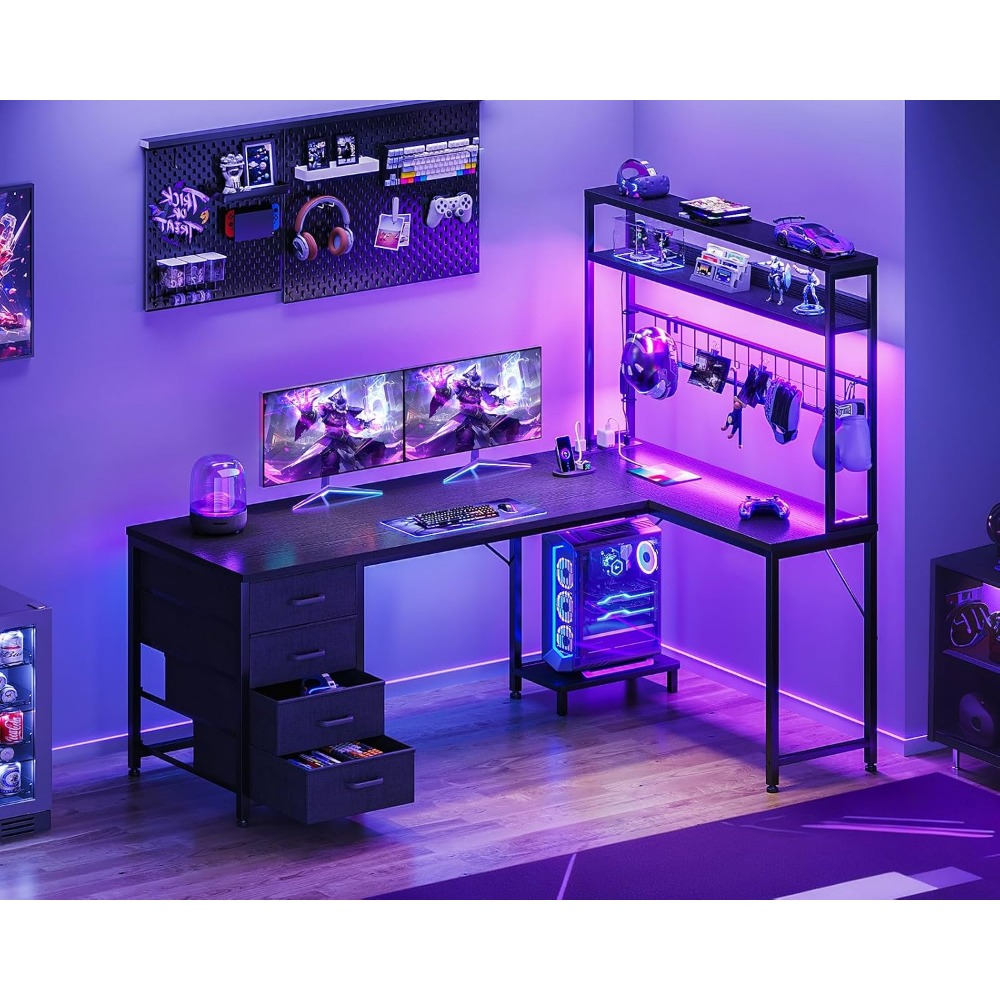 AODK Escritorio para juegos en - Gaming Desk With Hutch reseña y precio