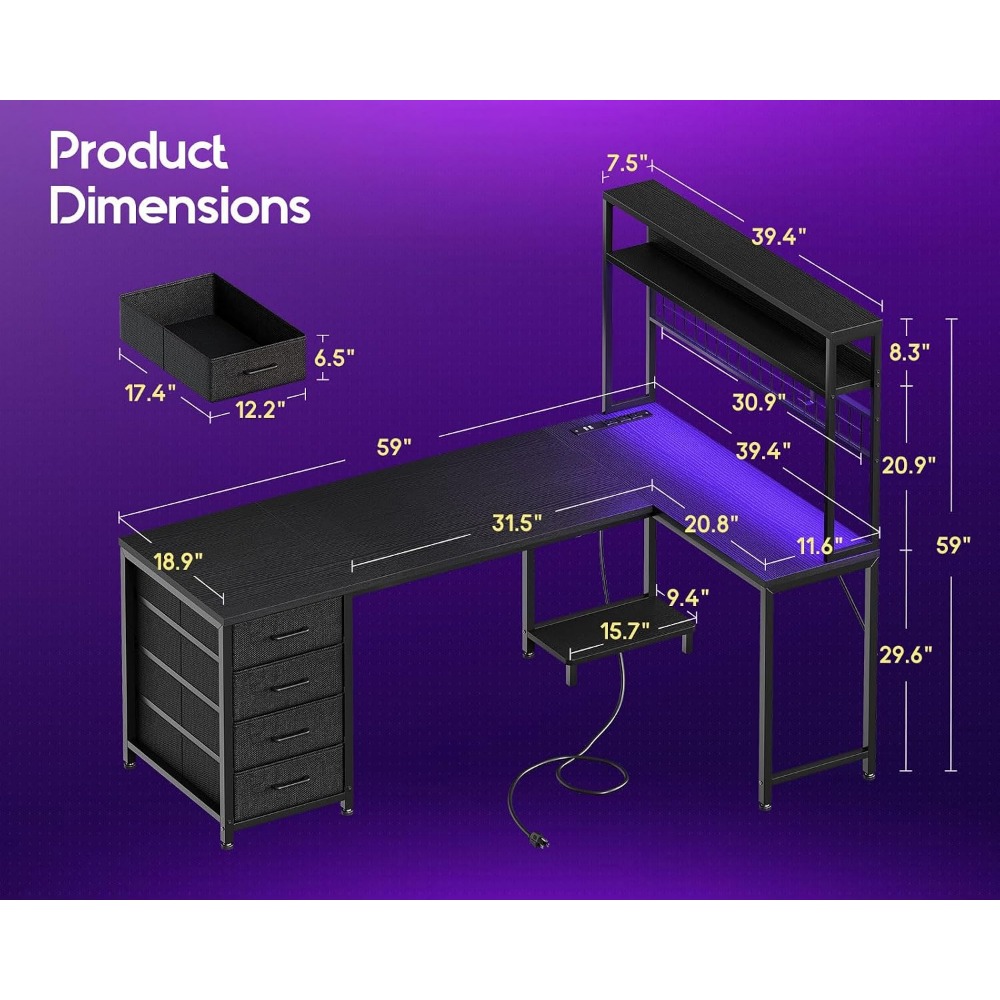 AODK Escritorio para juegos en - Gaming Desk With Hutch reseña y precio